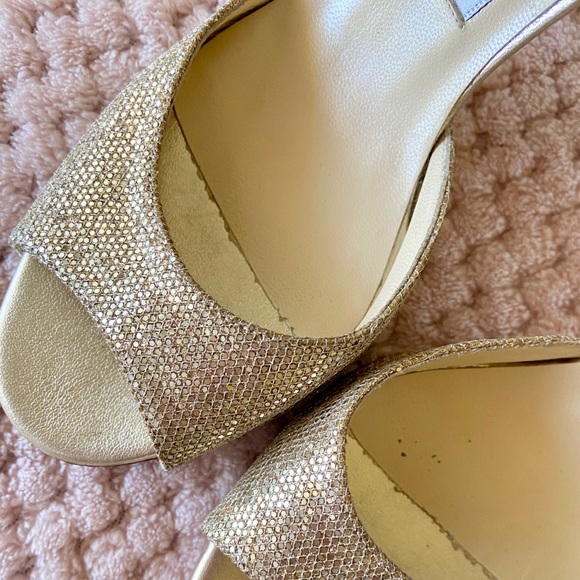 Jimmy Choo gold metallic open toe sling back - Picture 3 of 8